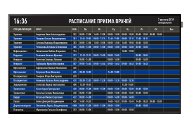 Информационное табло с расписанием врачей MedBoard