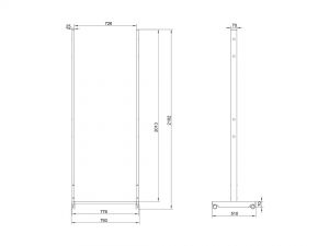 Колесная платформа для напольной стойки дисплея Samsung OM55N-D