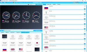 Мировые часы для 4х городов - интерфейс Elementi