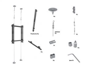 Multibrackets M Pro-Wire 3000 | Напольно-потолочная система для крепления 2х дисплеев с обоих сторон