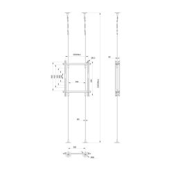 Multibrackets M Pro-Wire 3000 | Напольно-потолочная система для крепления 2х дисплеев с обоих сторон