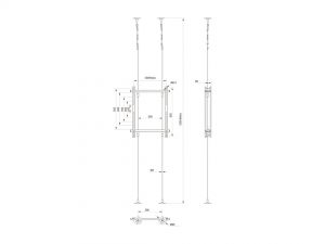 Multibrackets M Pro-Wire 3000 | Напольно-потолочная система для крепления 2х дисплеев с обоих сторон
