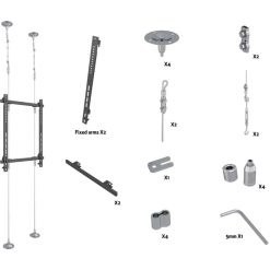 Multibrackets M Pro-Wire 3000 | Напольно-потолочная стойка для крепления дисплеев в витрине на тросах