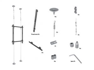 Multibrackets M Pro-Wire 3000 | Напольно-потолочная стойка для крепления дисплеев в витрине на тросах