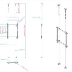 Multibrackets M Pro-Wire 3000 | Напольно-потолочная стойка для крепления дисплеев в витрине на тросах