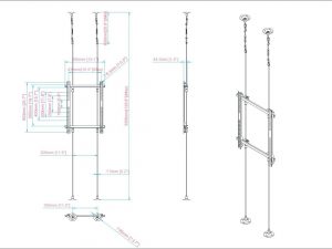 Multibrackets M Pro-Wire 3000 | Напольно-потолочная стойка для крепления дисплеев в витрине на тросах