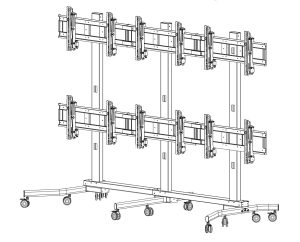 Мобильная стойка для видеостены 3х2