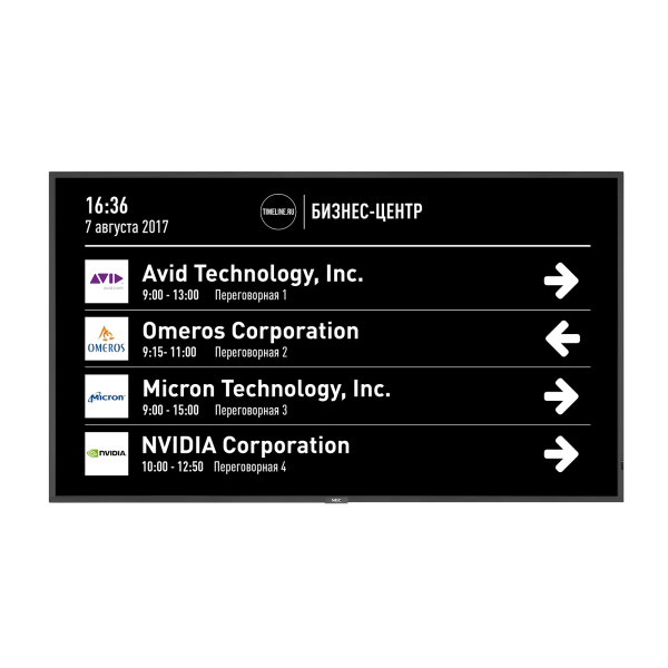 InfoBoard NEC ME 4K | Информационный экран для бизнес-центра