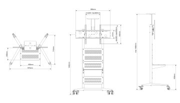 Alternative view of Wize Pro M75 | Напольная стойка с колесами для дисплея весом до 120 кг