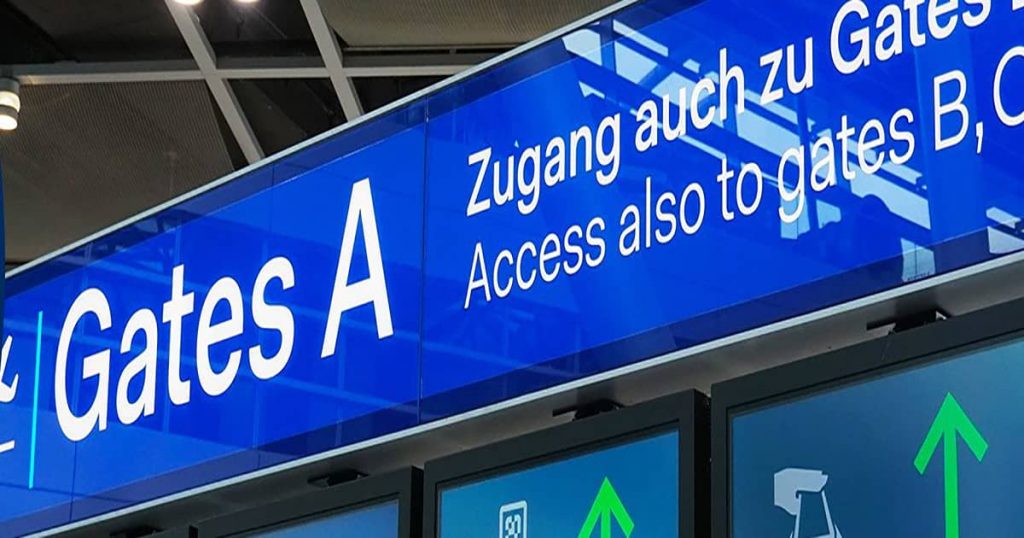 Система информирования пассажиров в аэропорте Дюссельдорфа