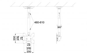 Потолочное крепление для телевизора Wize Pro C3724