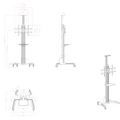 Wize MH70A | Напольная стойка с регулировкой высоты для интерактивной доски