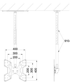 Wize C5560A | Потолочное крепление для LCD дисплея 26-55