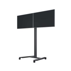Multibrackets 180 HD Dual Black | Напольная мобильная стойка для двух дисплеев 40