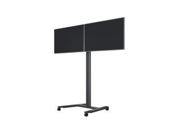 Multibrackets 180 HD Dual Black | Напольная мобильная стойка для двух дисплеев 40
