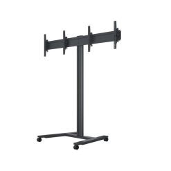 Multibrackets 180 HD Dual Black | Напольная мобильная стойка для двух дисплеев 40