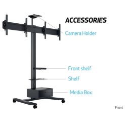 Multibrackets 180 HD Dual Black | Напольная мобильная стойка для двух дисплеев 40