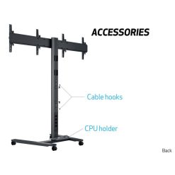 Multibrackets 180 HD Dual Black | Напольная мобильная стойка для двух дисплеев 40