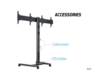 Multibrackets 180 HD Dual Black | Напольная мобильная стойка для двух дисплеев 40