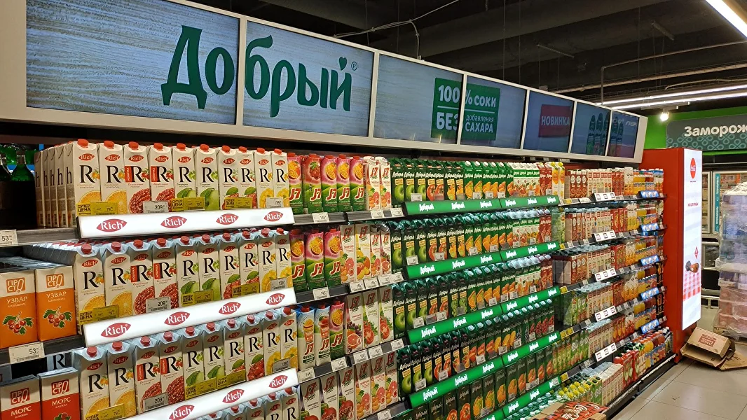 Светодиодные шелфтокеры в супермаркете "Перекресток"